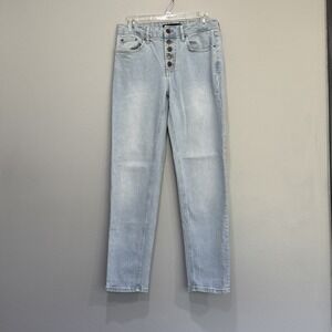 Boden Girlfriend Jeans Light Wash High Rise Button Fly‎ Denim US 6R T0370